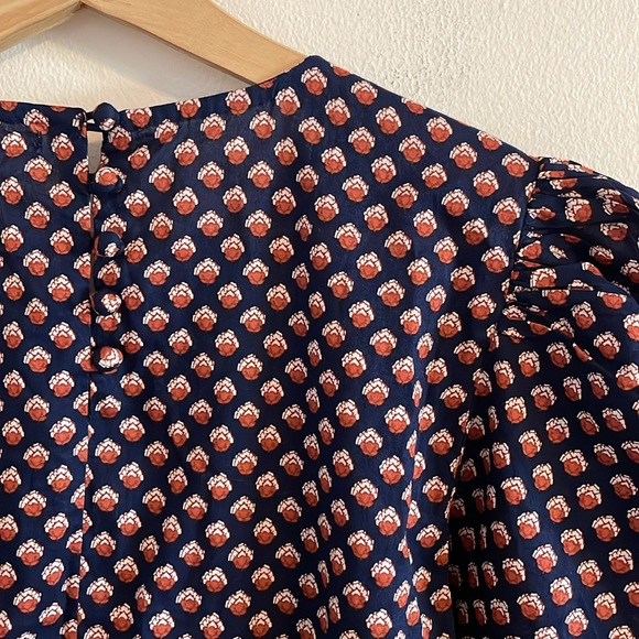 Doen Vittoria Dress Women’s Size Medium Midi Long Sleeve Harbor Medallion Blue - Picture 10 of 15